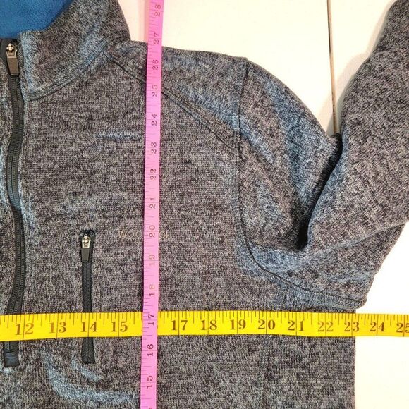 Woolrich Half Zip Knit Sweater Mens M Gray Blue Long Sleeve Mock Neck Pullover - Picture 12 of 13